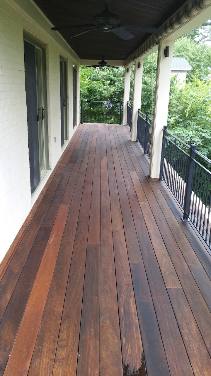 Beautifully restored deck with rich color