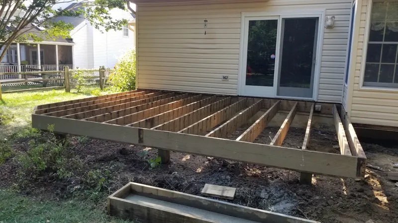 Deck frame before boards