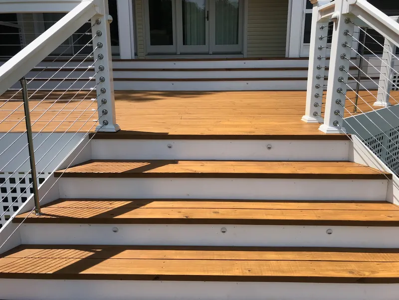 Newly rebuilt deck stairs in Annapolis