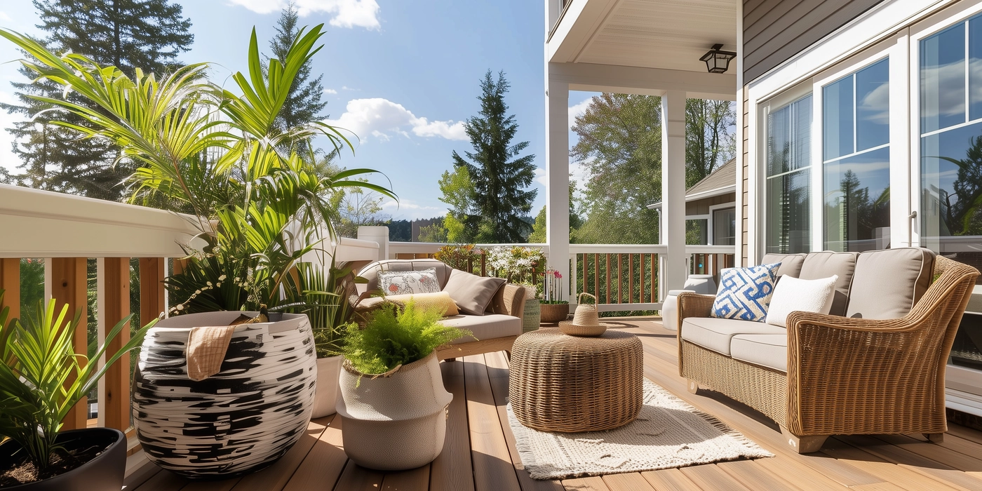 Beautiful deck with outdoor furniture