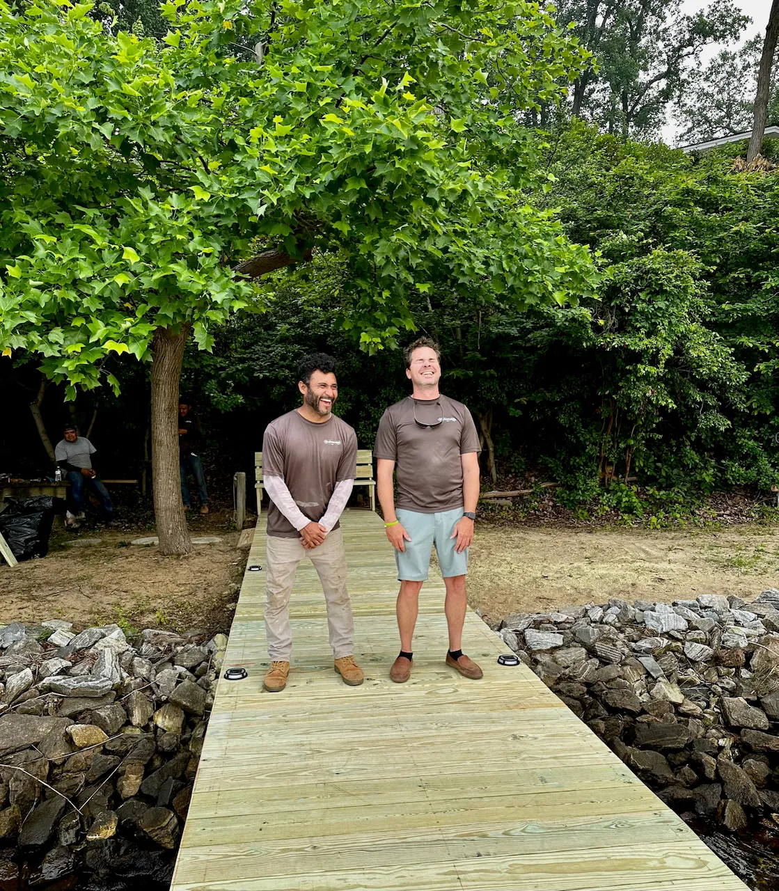 Team working on deck